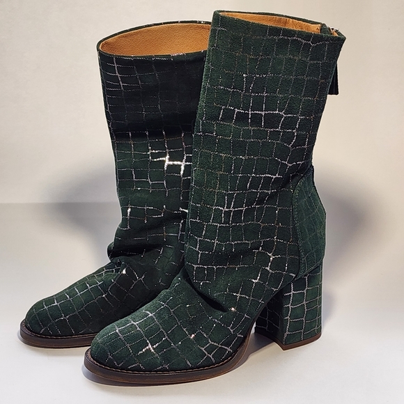 Free People Date Night Elle Slouchy Boots Pine Diamonds New! - Picture 11 of 12